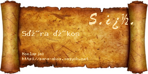 Sára Ákos névjegykártya